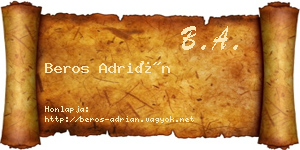 Beros Adrián névjegykártya